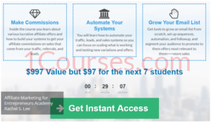 Read more about the article Affiliate Marketing for Entrepreneurs Academy Rachel S. Lee