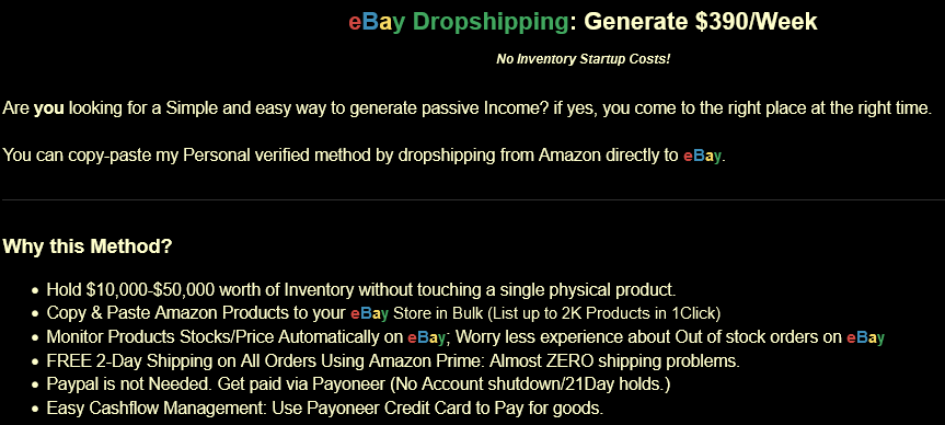 You are currently viewing [METHOD] ⚡️➡️$390/Week BLUEPRINT+PROOF|✅Scalable Method|❤️Amazon to eBay Dropship✅ Download