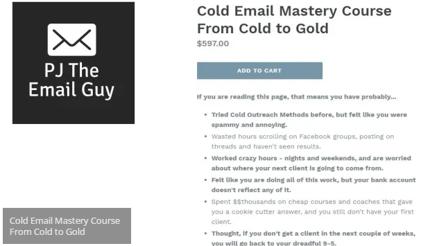 You are currently viewing Cold Email Mastery Course From Cold to Gold – PJ The Email Guy