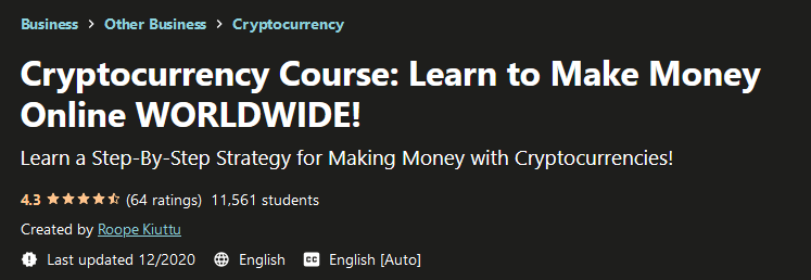 You are currently viewing [GET] Cryptocurrency Course – Learn to Make Money Online WORLDWIDE Free Download