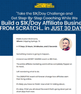 Read more about the article [SUPER HOT SHARE] Duston MacGroarty – Build A $1K/Day Affiliate Business Download