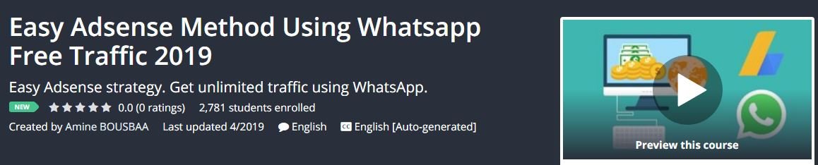 You are currently viewing [GET] Easy Adsense Method Using Whatsapp Free Traffic 2019 Download