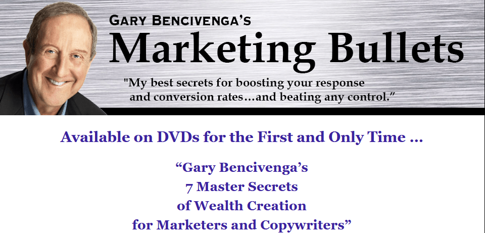 You are currently viewing [SUPER HOT SHARE] Gary Bencivenga – 7 Master Secrets Of Wealth Creation For Marketers And Copywriters Download
