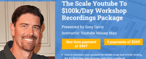 Read more about the article Greg Davis – The Scale Youtube To $100k/Day Workshop Recordings $997 Free Download