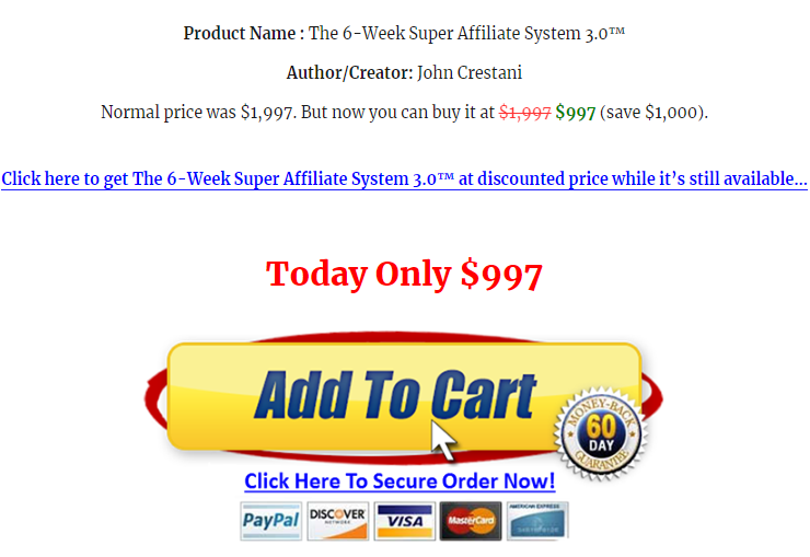 You are currently viewing [SUPER HOT SHARE] John Crestani – Super Affiliate System 3.0 Download