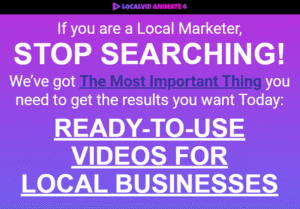 Read more about the article LocalVid Animate 4 + OTO – READY-TO-USE VIDEOS FOR LOCAL BUSINESSES – Launching 22 July 2021 Free Download