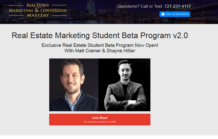 You are currently viewing [SUPER HOT SHARE] Matt Cramer & Shayne Hillier – Real Estate Marketing Student Beta Program v2.0 Download
