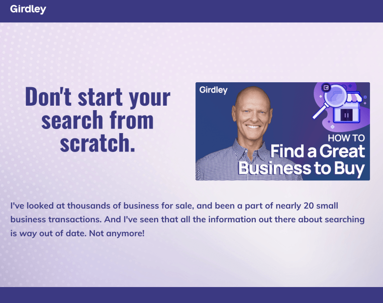 You are currently viewing Michael Girdley – How To Find A Great Business To Buy Download