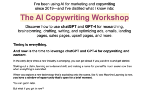 Read more about the article Sam Woods – The AI Copywriting Workshop (Complete Edition) Download