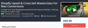 Read more about the article [GET] Shopify Upsell & Cross-Sell Masterclass For Max Conversions Download