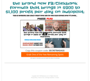 Read more about the article Traffic Badassery – The Brand New FB/Clickbank Formula That Brings in $900 to $1,100 Profit Per Day On Autopilot Free Download