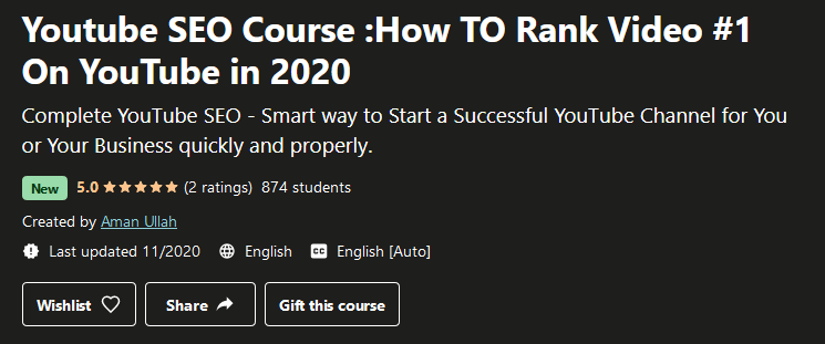 You are currently viewing [GET] Youtube SEO Course – How TO Rank Video #1 On YouTube in (2020) Free Download